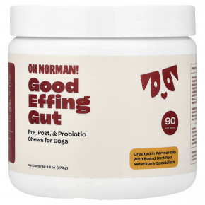Oh Norman, Good Gut, жевательные таблетки с пробиотиком для собак, до и после еды, 90 мягких жевательных таблеток, 270 г (9,5 унции) в Москве - eco-herb.ru | фото