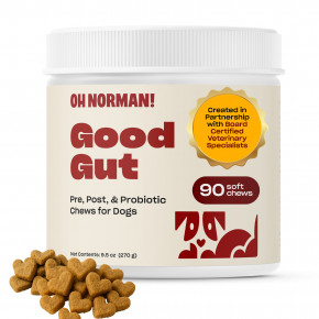 Oh Norman, Good Gut, жевательные таблетки с пробиотиком для собак, до и после еды, 90 мягких жевательных таблеток, 270 г (9,5 унции) в Москве - eco-herb.ru | фото