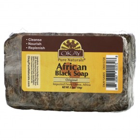 Okay Pure Naturals, Африканское черное мыло, оригинальное, 156 г (5,5 унции) в Москве - eco-herb.ru | фото