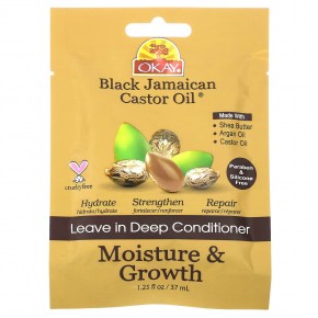 Okay Pure Naturals, Black Jamaican Castor Oil, Leave in Deep Conditioner, 1.25 fl oz (37 ml) в Москве - eco-herb.ru | фото