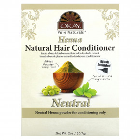 Okay Pure Naturals, Хна, натуральный кондиционер для волос, нейтральный, 56,7 г (2 унции) - описание | фото