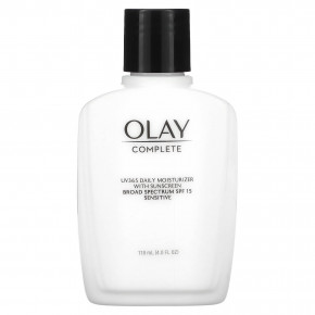 Olay, Complete, UV365, ежедневное увлажняющее и солнцезащитное средство, SPF 15, для чувствительной кожи, 118 мл (4,0 унции) в Москве - eco-herb.ru | фото