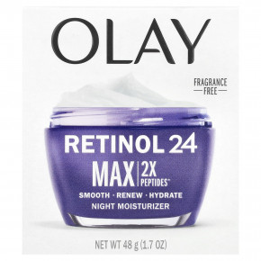 Olay, Regenerist, Retinol 24, ночное увлажняющее средство, без отдушек, 48 унций (1,7 унции) в Москве - eco-herb.ru | фото