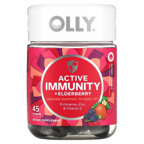 OLLY, Active Immunity + Elderberry, Berry Brave, 45 жевательных таблеток в Москве - eco-herb.ru | фото