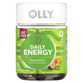 OLLY, Daily Energy, без кофеина, Tropical Passion, 60 жевательных таблеток в Москве - eco-herb.ru | фото