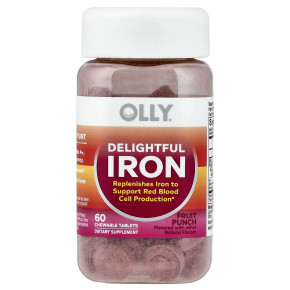 OLLY, Delightful Iron, железо для детей от 4 лет, фруктовый пунш, 60 жевательных таблеток в Москве - eco-herb.ru | изображение OLLY, Delightful Iron, железо для детей от 4 лет, фруктовый пунш, 60 жевательных таблеток в Москве - eco-herb.ru | фото