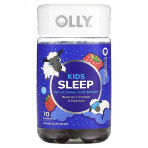 OLLY, Kids Sleep, Razzzberry`` 70 жевательных таблеток - описание