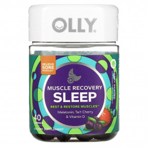 OLLY, Muscle Recovery Sleep, со вкусом ягод, 40 жевательных таблеток в Москве - eco-herb.ru | фото