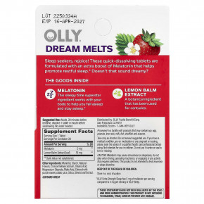 OLLY, Sleep, повышенная сила действия, со вкусом клубники, 30 таблеток в Москве - eco-herb.ru | фото