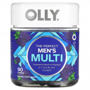 OLLY, The Perfect Men's Multi, Blackberry Blitz, 90 жевательных таблеток - описание | фото