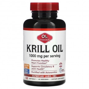 Olympian Labs, Krill Oil, 500 mg, 120 Softgels в Москве - eco-herb.ru | фото