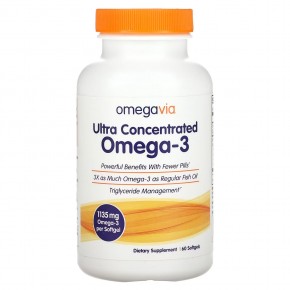 OmegaVia, ультраконцентрат омега-3, 1135 мг, 60 капсул в Москве - eco-herb.ru | фото