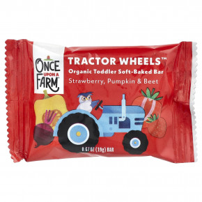 Once Upon A Farm, Tactor Circle™, органические запеченные батончики для малышей, клубника, тыква и свекла, 5 батончиков по 19 г (0,67 унции) в Москве - eco-herb.ru | фото