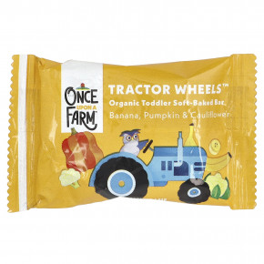 Once Upon A Farm, Tractor Wheels ™, органический батончик мягкой выпечки для малышей, банан, тыква и цветная капуста, 5 пакетиков по 19 г (0,67 унции) в Москве - eco-herb.ru | фото