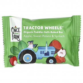 Once Upon A Farm, Tractor Wheels ™, органический батончик мягкой выпечки для малышей, с яблоком, бататом и шпинатом, 5 упаковок по 19 г (0,67 унции) в Москве - eco-herb.ru | фото