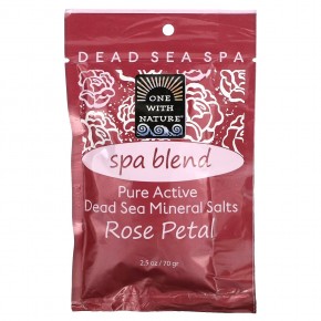 One with Nature, Dead Sea Spa, минеральные соли, смесь для спа, с запахом лепестков розы, 70 г - описание