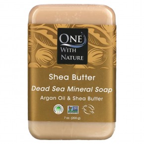 One with Nature, кусковое мыло с минералами Мертвого моря, масло ши, 200 г (7 унций) - описание