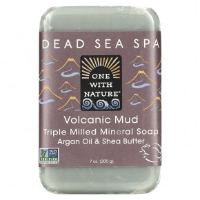 One with Nature, Тройное пилированное минеральное мыло, вулканическая грязь, 7 унций (200 г) - описание