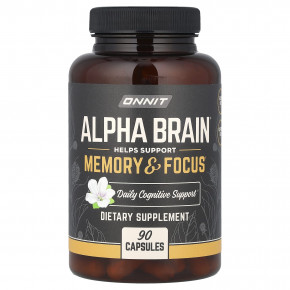 Onnit, Alpha Brain, 90 капсул - описание