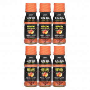 Onnit, Alpha BRAIN® Focus Shot, персик, 6 флаконов по 75 мл (2,5 жидк. унции) в Москве - eco-herb.ru | фото