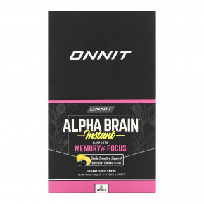 Onnit, Alpha BRAIN®, растворимый лимонад из ежевики, 30 пакетиков по 4,6 г (0,16 унции) - описание | фото