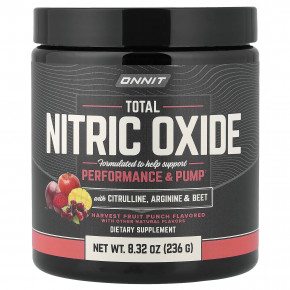 Onnit, оксид азота с цитруллином, аргинином и свеклой, фруктовый пунш, 236 г (8,32 унции) - описание | фото