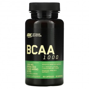 Optimum Nutrition, BCAA 1000, 1000 мг, 60 капсул (500 мг в 1 капсуле) - описание