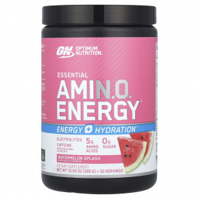 Optimum Nutrition, Essential Amin.O. Energy®, арбузный всплеск, 285 г (10,05 унции) - описание