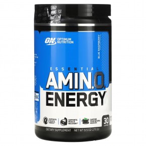 Optimum Nutrition, Essential Amin.O. Energy, голубая малина, 270 г (9,5 унции) - описание