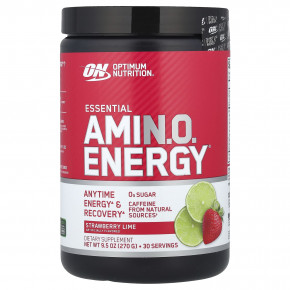 Optimum Nutrition, Essential Amin.O. Energy®, клубника и лайм, 270 г (9,5 унции) - описание