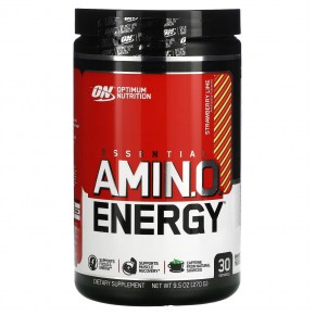 Optimum Nutrition, Essential Amin.O. Energy, клубника и лайм, 270 г (9,5 унции) - описание