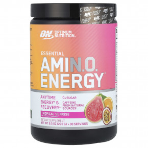 Optimum Nutrition, Essential Amin.o. Energy, Tropical Sunrise, 270 г (9,5 унции) - описание