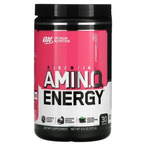 Optimum Nutrition, незаменимая аминокислота Amino.O Energy, сочная клубника, 270 г (9,5 унции) - описание