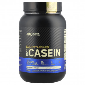 Optimum Nutrition, Gold Standard 100% Casein, казеин со вкусом печенья и сливок, 907 г (2 фунта) в Москве - eco-herb.ru | фото