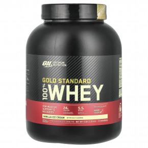 Optimum Nutrition, Gold Standard 100% Whey, сывороточный протеин, со вкусом ванильного мороженого, 2,26 кг (5 фунтов) в Москве - eco-herb.ru | фото