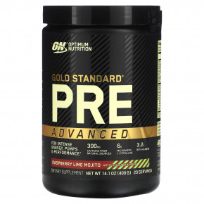 Optimum Nutrition, Gold Standard Pre Advanced, мохито с малиной и лаймом, 400 г (14,1 унции) в Москве - eco-herb.ru | фото