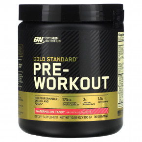 Optimum Nutrition, Gold Standard Pre-Workout, арбузные конфеты, 300 г (10,58 унции) - описание | фото