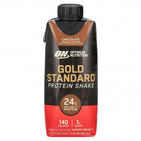 Optimum Nutrition, Gold Standard Protein Shake, протеиновый коктейль, шоколадный вкус, 4 упаковки по 325 мл (11 жидк. унций) в Москве - eco-herb.ru | фото