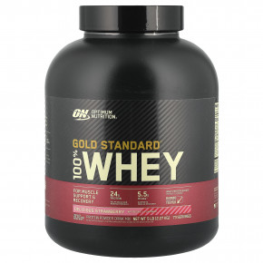 Optimum Nutrition, Gold Standard® 100% Whey, сывороточный протеин, вкусная клубника, 2,27 кг (5 фунтов) - описание | фото