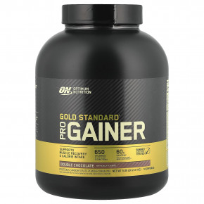 Optimum Nutrition, Gold Standard, Pro Gainer, двойной шоколад, 2,31 кг (5,09 фунта) - описание | фото