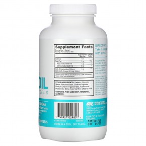 Optimum Nutrition, Кишечнорастворимый рыбий жир, 200 мягких капсул в Москве - eco-herb.ru | фото