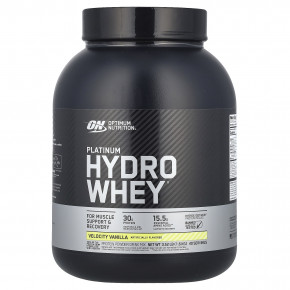 Optimum Nutrition, Platinum Hydro Whey, Velocity Vanilla, 1,6 кг (3,52 фунта) - описание