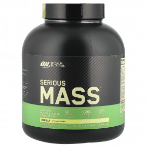 Optimum Nutrition, Порошок Serious Mass с высоким содержанием белка для набора веса, со вкусом ванили, 2,72 кг в Москве - eco-herb.ru | фото