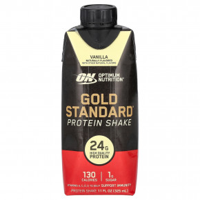 Optimum Nutrition, протеиновый коктейль Gold Standard, со вкусом ванили, 4 упаковки по 325 мл (11 жидк. унций) в Москве - eco-herb.ru | фото