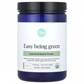 Ora, Easy Being Green, порошок из зелени, суперфуды, со вкусом апельсина, 240 г (8,5 унции) в Москве - eco-herb.ru | фото