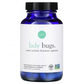 Ora, Lady Bugs, добавка с пробиотиками и пребиотиками для женщин, 60 капсул в Москве - eco-herb.ru | фото