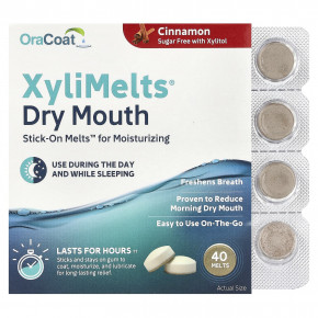 OraCoat, XyliMelts® Dry Mouth, корица, 40 плавок - описание | фото