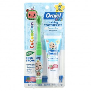 Orajel, Kids, Cocomelon Training Toothpaste with Toothbrush, Fluoride-Free, 0-3 Years, Watermelon, 2 Piece Set, 1 oz (28.3 g) в Москве - eco-herb.ru | фото