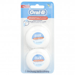 Oral-B, EssentialFloss ™, недорогая упаковка, мята, 2 шт., 50 м (54 ярда) - описание | фото