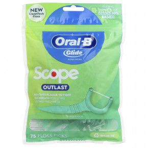 Oral-B, Glide, Scope Outlast, выбор зубной нити, мятный вкус, 75 шт. - подробнее Oral-B, Glide, Scope Outlast, выбор зубной нити, мятный вкус, 75 шт. - описание